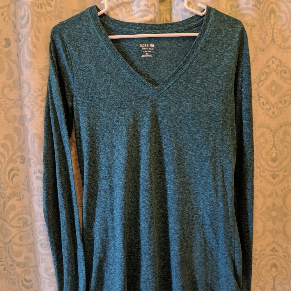 Teal V Neck Tee